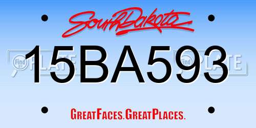 15BA593 South Dakota License Plate