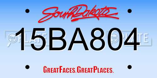 15BA804 South Dakota License Plate