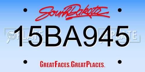 15BA945 South Dakota License Plate