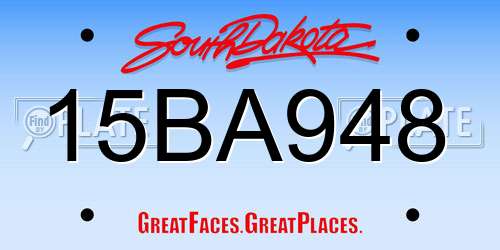 15BA948 South Dakota License Plate