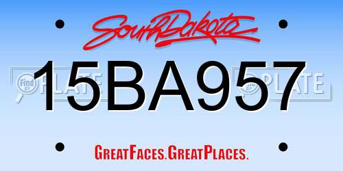 15BA957 South Dakota License Plate