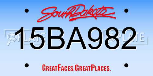 15BA982 South Dakota License Plate