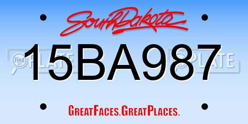 15BA987 South Dakota License Plate