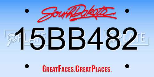 15BB482 South Dakota License Plate