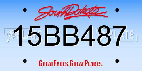 15BB487 South Dakota License Plate