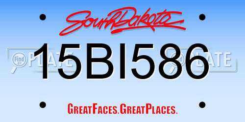 15BI586 South Dakota License Plate