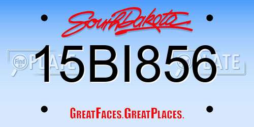 15BI856 South Dakota License Plate