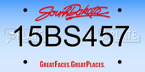 15BS457 South Dakota License Plate