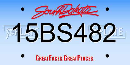 15BS482 South Dakota License Plate