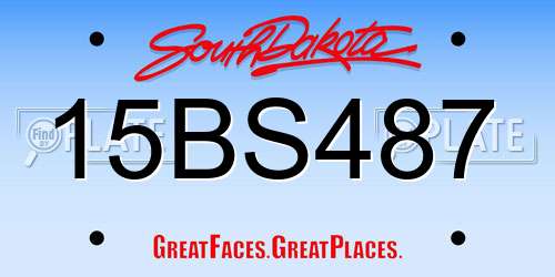 15BS487 South Dakota License Plate