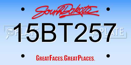 15BT257 South Dakota License Plate