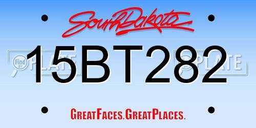 15BT282 South Dakota License Plate