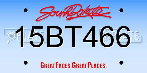 15BT466 South Dakota License Plate