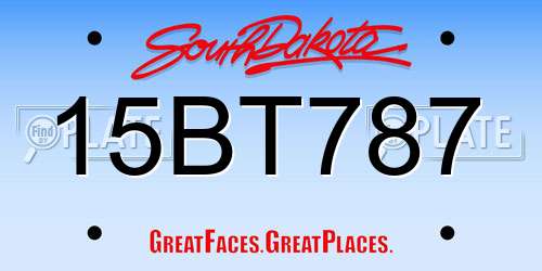 15BT787 South Dakota License Plate