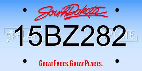 15BZ282 South Dakota License Plate