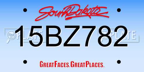 15BZ782 South Dakota License Plate