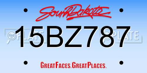 15BZ787 South Dakota License Plate