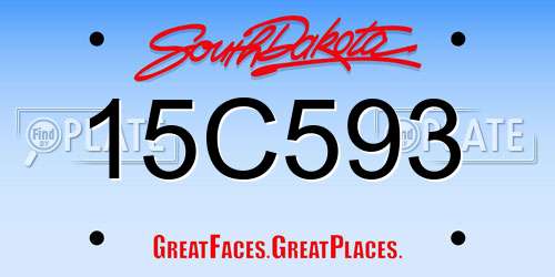 15C593 South Dakota License Plate