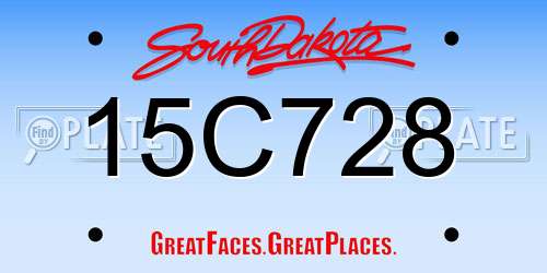 15C728 South Dakota License Plate