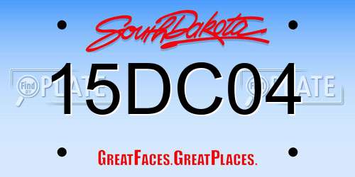 15DC04 South Dakota License Plate