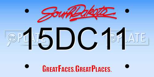 15DC11 South Dakota License Plate