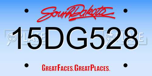 15DG528 South Dakota License Plate