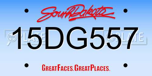 15DG557 South Dakota License Plate