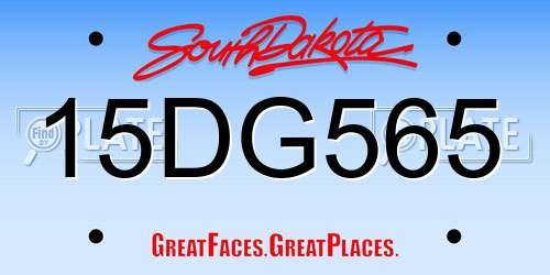 15DG565 South Dakota License Plate