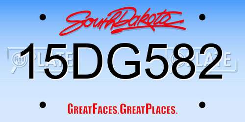 15DG582 South Dakota License Plate