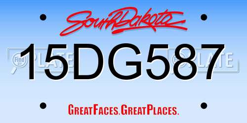 15DG587 South Dakota License Plate