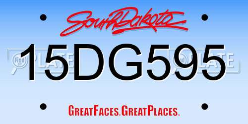 15DG595 South Dakota License Plate