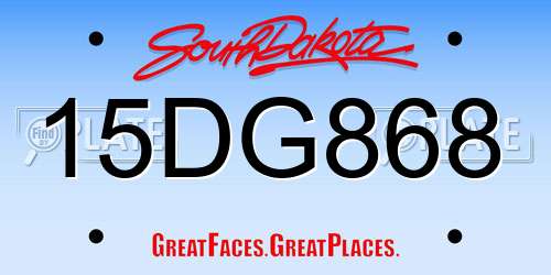 15DG868 South Dakota License Plate