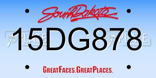 15DG878 South Dakota License Plate