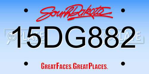 15DG882 South Dakota License Plate