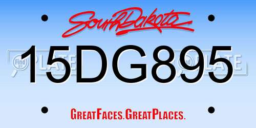15DG895 South Dakota License Plate