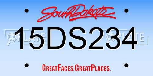 15DS234 South Dakota License Plate