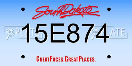 15E874 South Dakota License Plate