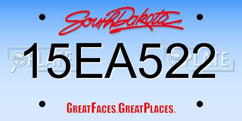 15EA522 South Dakota License Plate