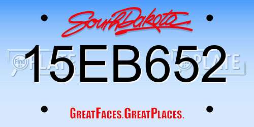 15EB652 South Dakota License Plate