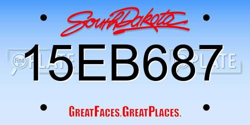 15EB687 South Dakota License Plate