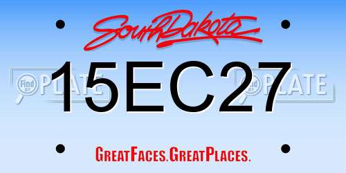 15EC27 South Dakota License Plate