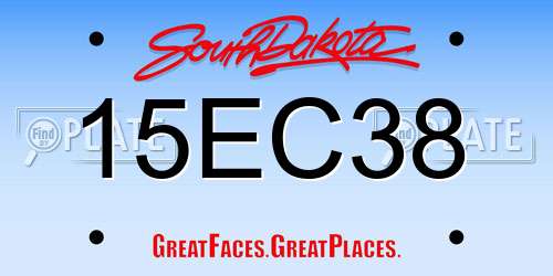 15EC38 South Dakota License Plate