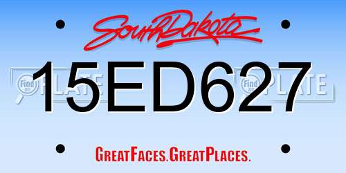 15ED627 South Dakota License Plate