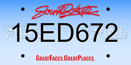 15ED672 South Dakota License Plate