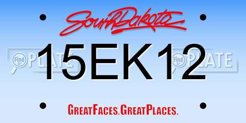 15EK12 South Dakota License Plate