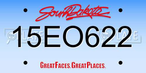 15EO622 South Dakota License Plate