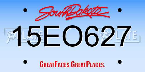 15EO627 South Dakota License Plate
