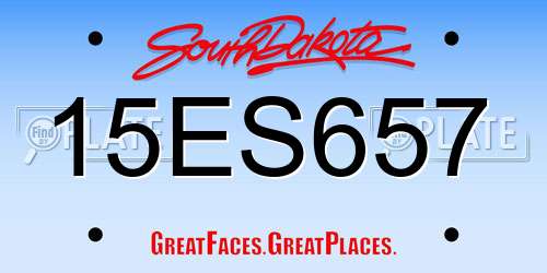 15ES657 South Dakota License Plate