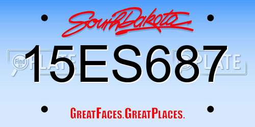 15ES687 South Dakota License Plate