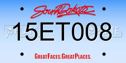 15ET008 South Dakota License Plate